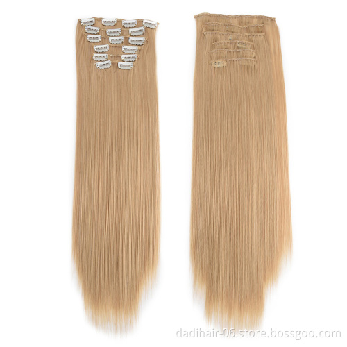 Factory Wholesale Price with clip synthetic hair Straight hair color available